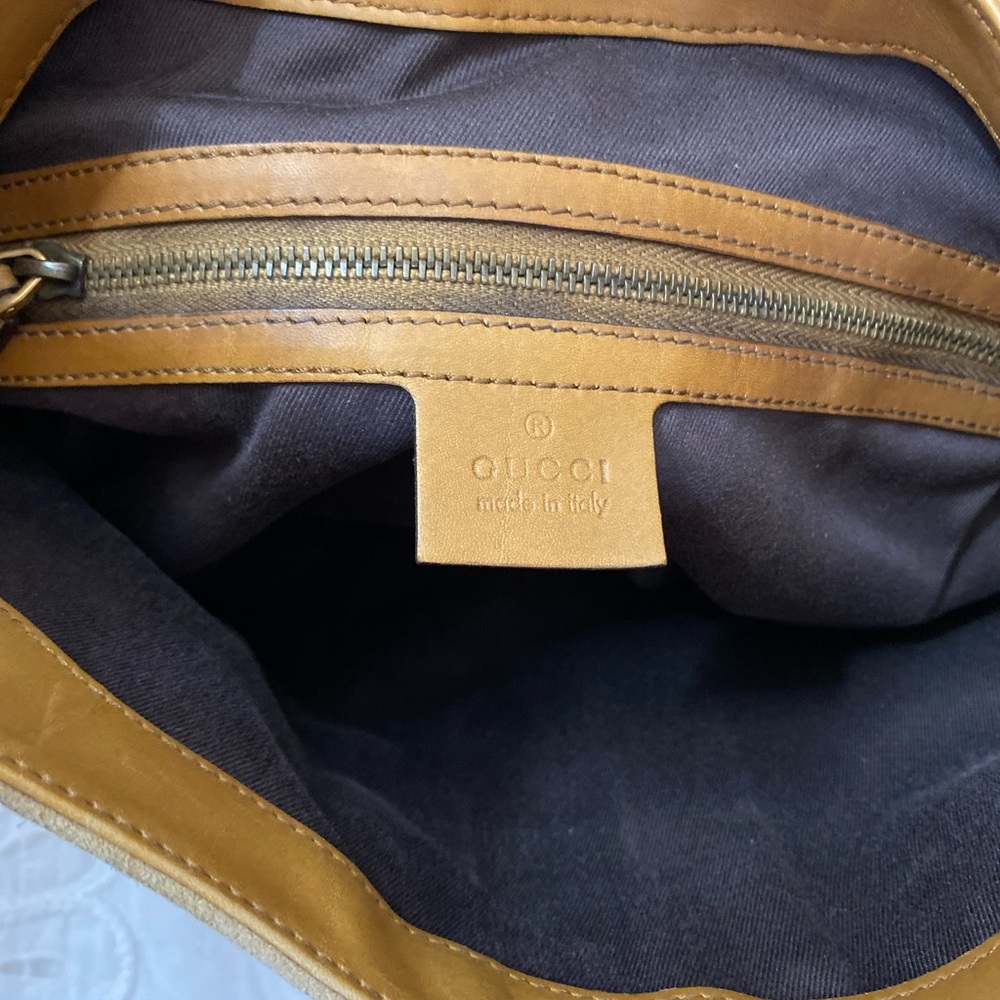 GUCCI Jackie Suede Hobo Bag Brown Nailhead - Picture 6 of 6